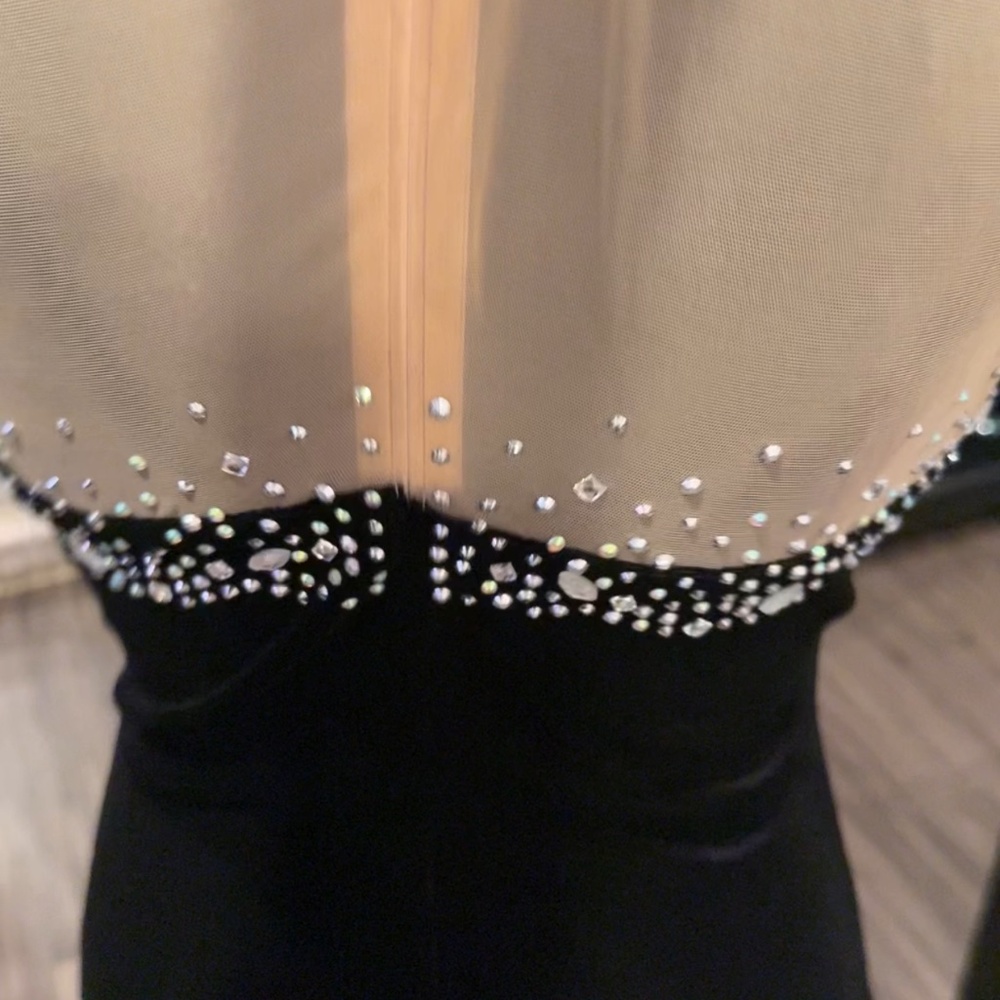 Embellished velvet-mesh dress - Picture 3 of 3